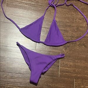 Demon Bikini Small Purple Bikini Set Triangle Top Cheeky Bottom Handmade Swim